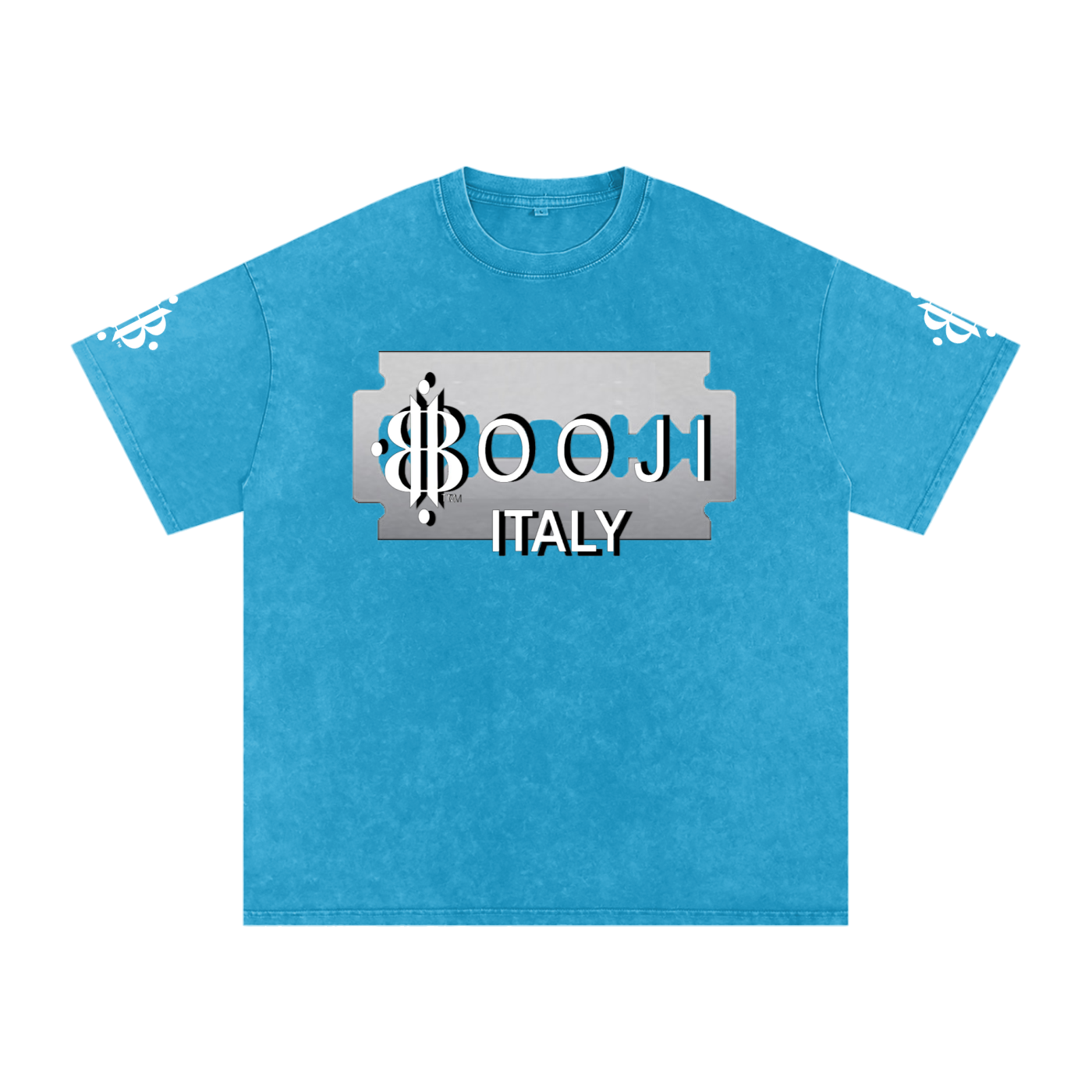 BOOJI ITALY SHARP "SUPER POSITION" LINE SNOW WASHED T-SHIRT