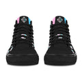 BOOJI INVERTED LOGO PATTERN FLAG TONGUE BLACK Vancouver High Top Canvas Men's Shoes (Model1013-1)