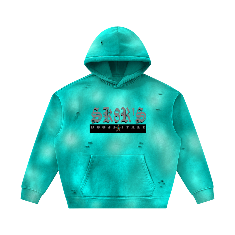 BOOJI ITALY SK8R'S COLLECTION SUNFADED DISTRESSED FLEECE HOODIE