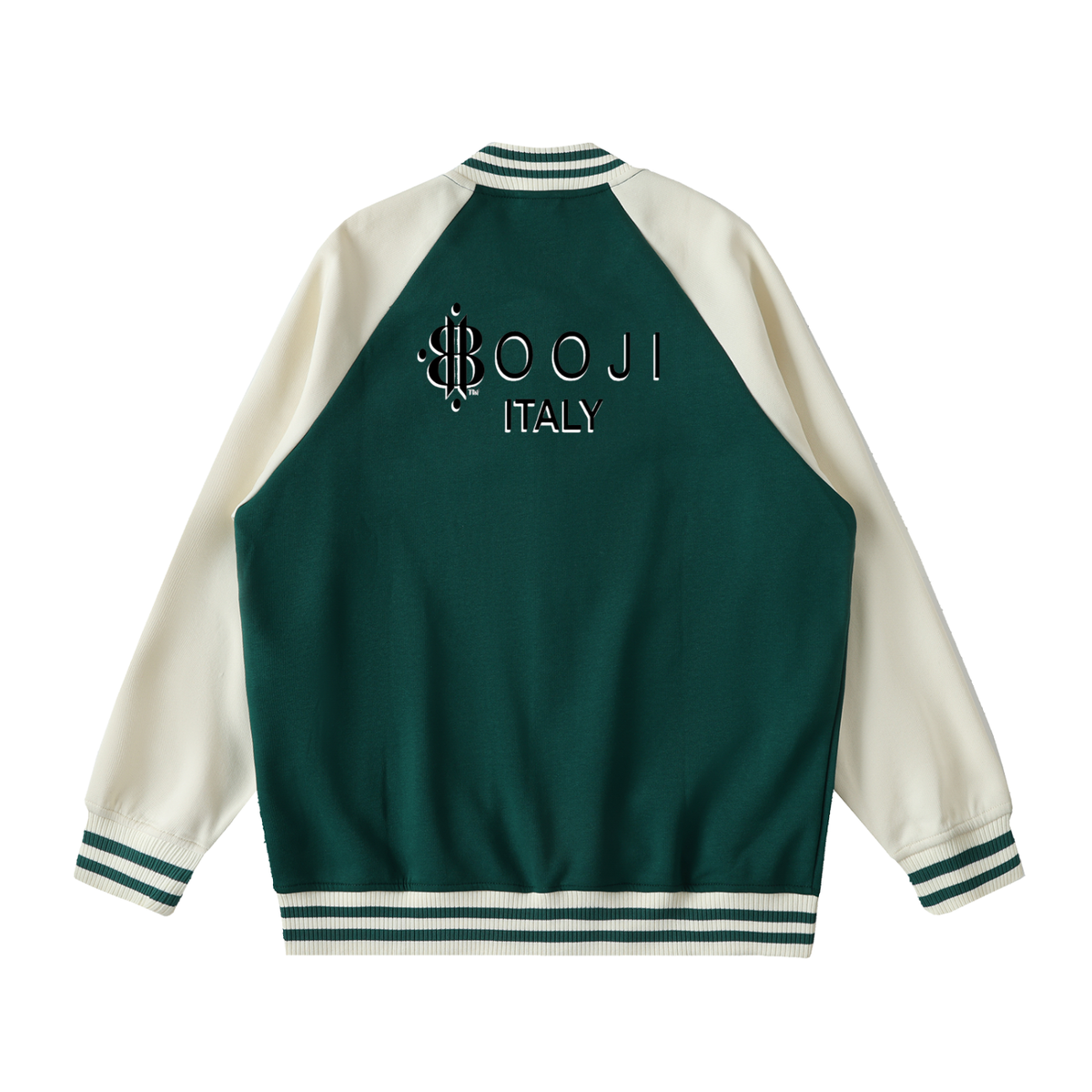 BOOJI ITALY 4 EVER $ LOGO UNISEX TWO-TONE VARSITY LETTERMAN'S STYLE JACKET